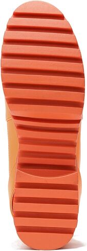 Cape Robbin Women's Hot Rod Chunky Combat Boots - Lace-Up High Top Ankle Booties, Chunky Heel Boots - Orange 7 in Kuwait