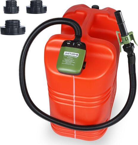 مضخة نقل وقود أوتوماتيكية مع مستشعر إيقاف تلقائي (2.4 جالون في الدقيقة)، خرطوم سحب مرن يناسب معظم علب الغاز غير المنتظمة للبنزين والديزل والكيروسين والمزيد in Kuwait