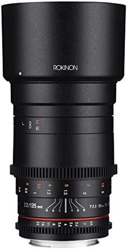 Rokinon Cine DS 135mm T2.2 ED UMC Telephoto Cine Lens for Canon EF Digital SLR Cameras Black | Cinema lens provides smooth manual focus and consistent optical performance for professional video production. in Kuwait