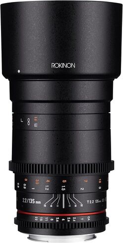 Rokinon Cine DS 135mm T2.2 ED UMC Telephoto Cine Lens for Canon EF Digital SLR Cameras Black | Cinema lens provides smooth manual focus and consistent optical performance for professional video production. in Kuwait