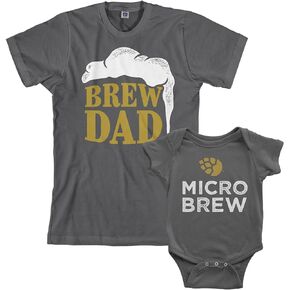 ThreadRock Brew Dad & Micro Brew Infant Bodysuit & Men's T-Shirt Set in Kuwait