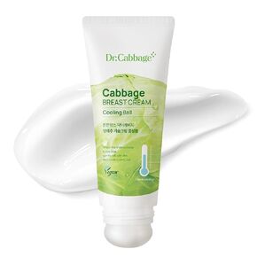 Dr.Cabbage Cabbage Breast Cream 3.38 Oz with Special Cooling Ball applicator | For Engorgement, Mastitis, Stop Lactation | Trusted by Korea Mother, Breastfeeding Essencial in Saudi Arabia