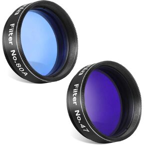 Astromania 1.25 "مرشح اللون/الكوكبي - #47 Blue Dark - حزمة مع - 1.25" مرشح ملون/كوكبي - #80A الأزرق in Kuwait