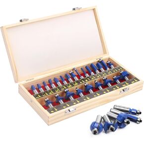 1/4" Router Bit Set 24 Pieces, 1/4 Inch Shank Tungsten Carbide Router Bits, for Professional and Beginners Carpenter in Saudi Arabia