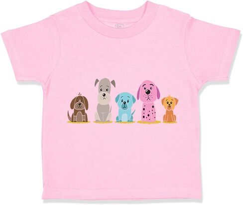 Custom Toddler T-Shirt Dogs Puppy Family Lover Pet Cotton Boy & Girl Clothes Funny Graphic Tee Soft Pink Design Only 5 6T in Saudi Arabia