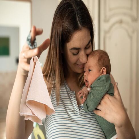 5 حزمة منتشرة الأطفال العضوية القطن ، ومنشفة الوجه الحوض حديثي الولادة ، مناديل الأطفال الطبيعية للبشرة الحساسة ، in Saudi Arabia