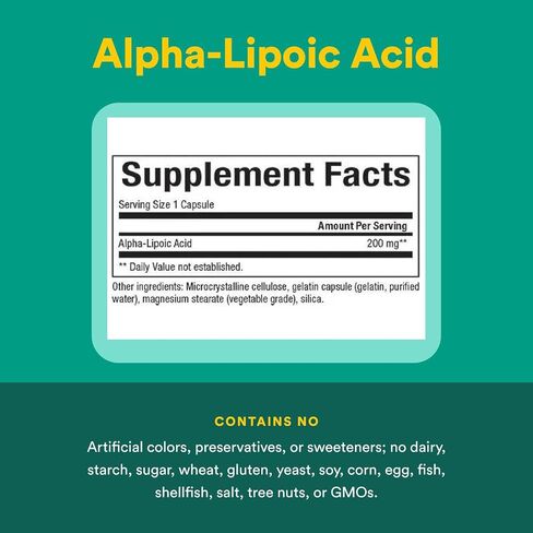 Natural Factors, Alpha-Lipoic Acid 200 mg, Antioxidant Support to Help Maintain Glucose Levels Already in a Normal Range, 120 Capsules (120 Servings) in Saudi Arabia