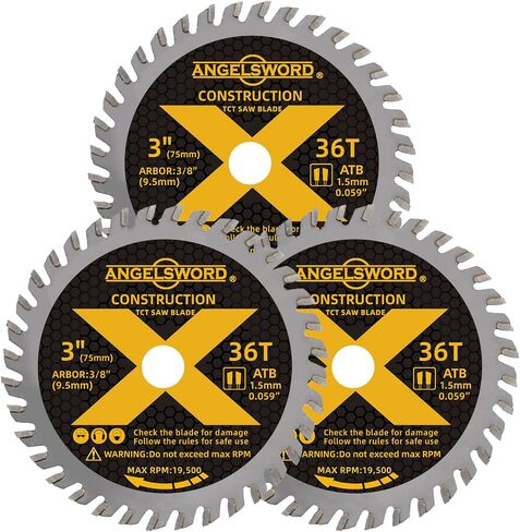 ANGELSWORD 3 Inch Circular Saw Blade 3/8" Arbor 36T, for Fine Finish Wood Cutting, 3 Pack in Saudi Arabia