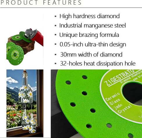 Diamond Chamfering Saw Blade for Angle Grinder,Rock Slab Grinding Disc,Glass Cutting Disc（10 Pieces） 4-1/2" X 7/8-inch Cutter, Cutting and Grinding Ceramics Glass Rock,Slab Crystals Tile and Jade in Saudi Arabia