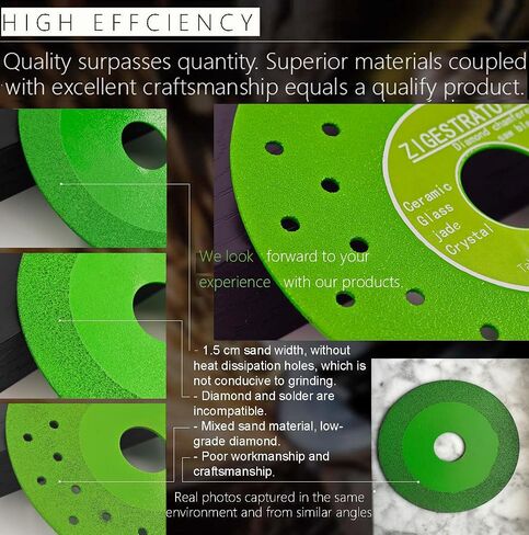 Diamond Chamfering Saw Blade for Angle Grinder,Rock Slab Grinding Disc,Glass Cutting Disc（10 Pieces） 4-1/2" X 7/8-inch Cutter, Cutting and Grinding Ceramics Glass Rock,Slab Crystals Tile and Jade in Saudi Arabia