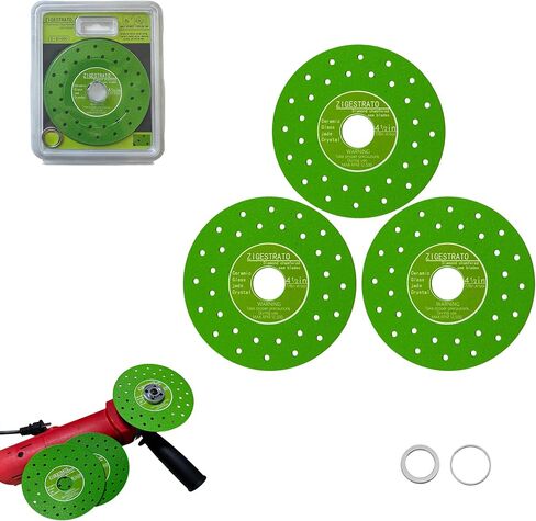 Diamond Chamfering Saw Blade for Angle Grinder,Rock Slab Grinding Disc,Glass Cutting Disc（10 Pieces） 4-1/2" X 7/8-inch Cutter, Cutting and Grinding Ceramics Glass Rock,Slab Crystals Tile and Jade in Saudi Arabia