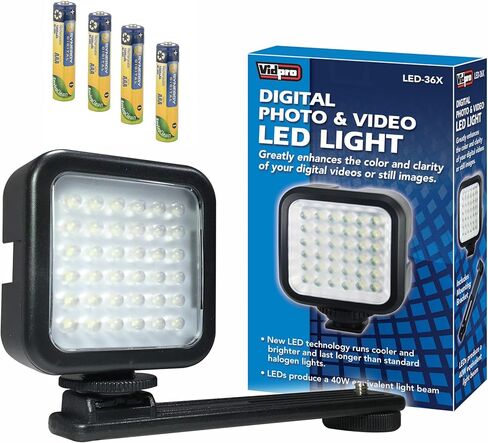 Synergy Digital Lighting Compatible with Sony DCR-DVD108 Camcorder Lighting LED-36X On-Camera LED Video Light - With a Pack of 4 AAA NiMH Rechargable Batteries - 1000mAh in Saudi Arabia