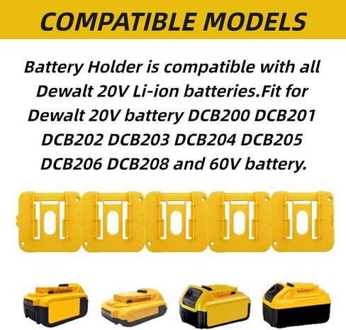 12 Pack Battery Mount Holder Compatible for Dewalt 20V 60V Battery Holder Fit for DCB200 DCB203 DCB205 DCB206 in Saudi Arabia
