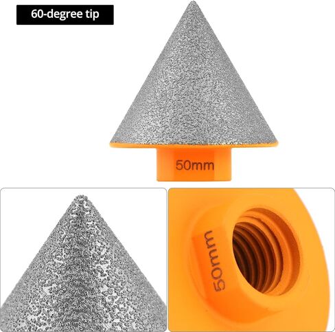 QWORK 2" Diamond Beveling Chamfer and Finger Milling Bit Set – Precision Enlargement and Edge Finishing for Tile, Porcelain, Granite, and Marble with 5/8-11 Thread Connection in Saudi Arabia