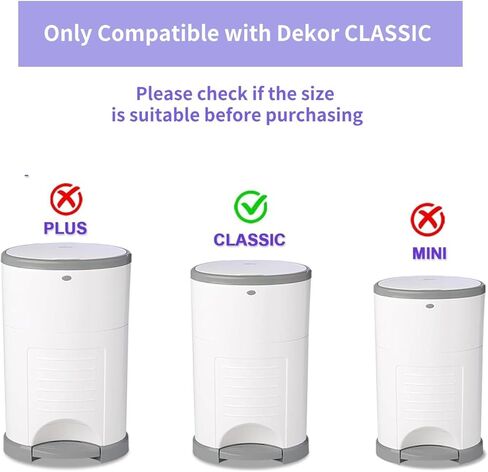 تعبئة التعبئة فقط متوافقة مع عبوات Dekor Classic Diaper Pail ، وحافلة تعبئة PAIL PAIL EXTRA in Kuwait