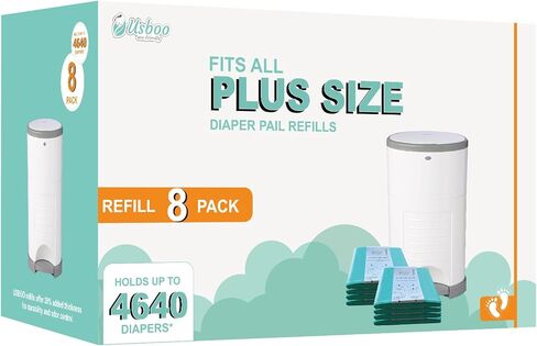 Refills Compatible with Dekor Plus Diaper Pail,4 Pack Diaper Pail Refill Bags Liners, Reinforced Thickness Diaper Trash Bags, Holds up to 2320 Diapers,Tropical Fruit in Kuwait