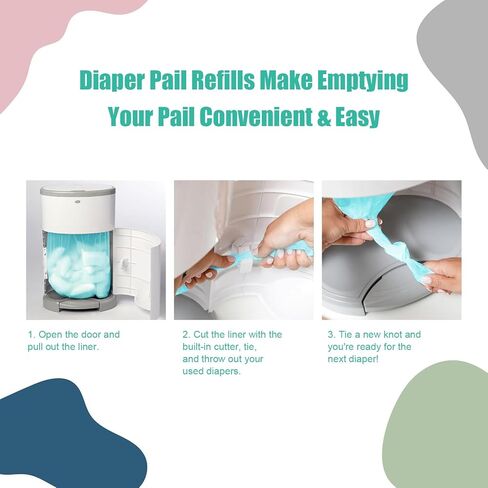 Refills Compatible with Dekor Plus Diaper Pail,4 Pack Diaper Pail Refill Bags Liners, Reinforced Thickness Diaper Trash Bags, Holds up to 2320 Diapers,Tropical Fruit in Kuwait