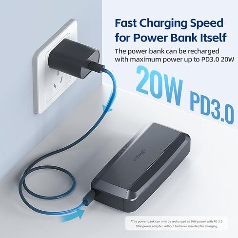 Amaimingji Insta 360 Ace Pro Accessories Charger ، 7710mAh Prinive-In 20W Fast Charger Hub لبطارية Insta360 Ace Pro/Ace ، ملحق سريع الشحن مع فتحات بطاقة Misro (البطارية غير متضمنة) in Kuwait