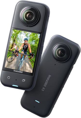 Insta360 X3 Starter Bundle - Camera 360 Action Camera مع 1/2 "48 ميجابكسل ، 5.7 كيلو 360 فيديو HDR نشط ، 72 ميجا بايت 360 صورة ، 4K عدسة واحدة ، وضع 60 إطارًا في الثانية ، التثبيت ، 2.29" شاشة تعمل باللمس ، تحرير الذكاء الاصطناعي ، منظمة العفو الدولية in Saudi Arabia