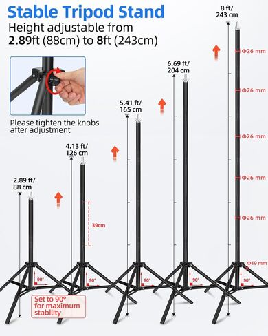 Hemmotop Backdrop Stand 10x8ft, Versatile Sizes Adjustable Banner Holder | Metal, Fits Projector Screen, Background, Balloon, Ideal for Photoshoot, Wedding, Birthday, Baby Shower Party, Photo Booth in Saudi Arabia