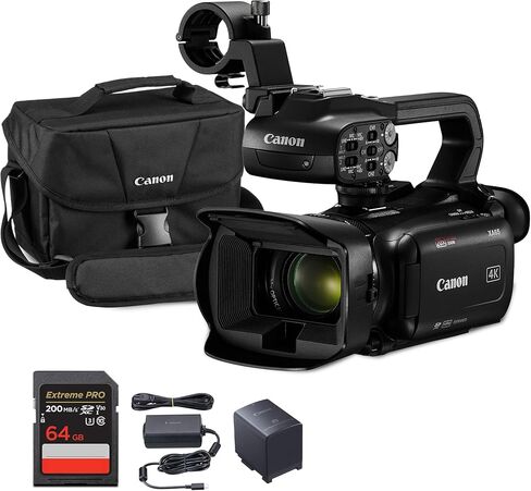 Canon XA65 احترافية UHD 4K Camcorder مع ZOOM البصري 20X ، 3G-SDI ، صوت XLR المزدوج ، 3.5 "شاشة تعمل باللمس ، USB-C ، البصرية ، حزمة البث المباشر مع حقيبة 200es + أكثر in Kuwait