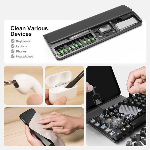 Aijeff Keyboard Wrist Rest with Cleaning Kit, Ergonomic Design Wrist Rest for Computer Keyboard, Laptops, Tablets, Wrist Support for Typing, Gaming, Black in Saudi Arabia