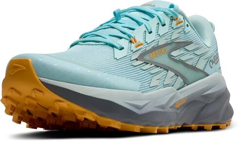 Brooks Women’s Cascadia 19 Mountain Trail Running Shoe - Clearwater/Primer Grey/Apricot - 9 Wide in Kuwait