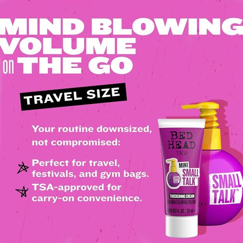 رأس حبة من Tigi Small Talk Mini 3 -in -1 كريم تكثيف الشعر - استخدم للشعر الضخم - للشعر الناعم والحماس - استخدام على الشعر الرطب - منتجات تسمك الشعر المتميزة - 8 أونصة (3 عبوات) in Kuwait