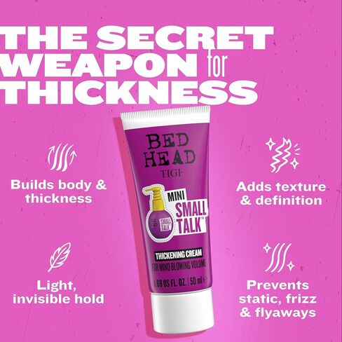 رأس حبة من Tigi Small Talk Mini 3 -in -1 كريم تكثيف الشعر - استخدم للشعر الضخم - للشعر الناعم والحماس - استخدام على الشعر الرطب - منتجات تسمك الشعر المتميزة - 8 أونصة (3 عبوات) in Kuwait