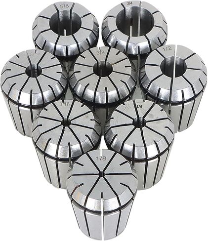 8pcs ER32 COLLET 1/8-3/4 inch ER32 SPRING COLLET SET ER32 COLLET NUT STIT in Saudi Arabia