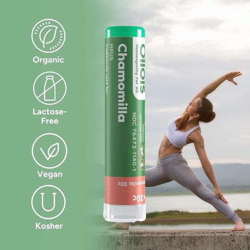 OLLOIS Chamomilla 30c Organic, Lactose-Free Homeopathic Medicine, 80 Pellets (Pack of 1) in Saudi Arabia