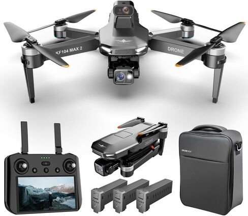 X-Verse KF104 MAX2 بدون طيار مع كاميرا للبالغين 4K ، شاشة RC ، مسافة 6 كم ، 3 محاور GIMBAL EIS ، طائرة بدون طيار احترافية مع تجنب العقبات ، مرور GPS الرقمي Quadcopter ، 3 بطاريات لمدة 120 دقيقة كحد أقصى للطيران in Kuwait