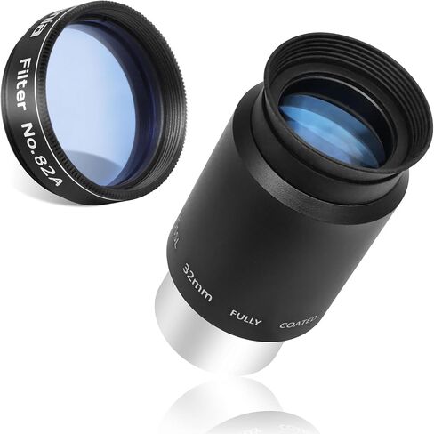 Astromania 1.25" Color/Planetary Filter - #82A Light Blue - Bundle with - 1.25" Telescope Eyepiece 32mm Plossl in Saudi Arabia