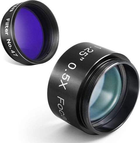 Astromania 1.25 "مرشح اللون/الكوكب - #47 Blue Dark - حزمة مع - 0.5x مخفض بؤري للتلسكوب in Saudi Arabia
