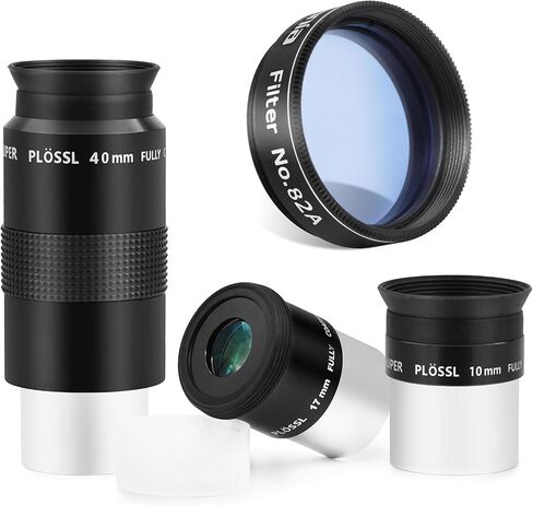 Astromania 1.25" Color/Planetary Filter - #82A Light Blue - Bundle with - SPL Eyepiece Set 1.25 Inch 10 17 40mm in Kuwait