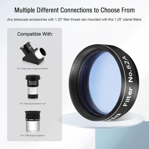 Astromania 1.25" Color/Planetary Filter - #82A Light Blue - Bundle with - SPL Eyepiece Set 1.25 Inch 10 17 40mm in Kuwait