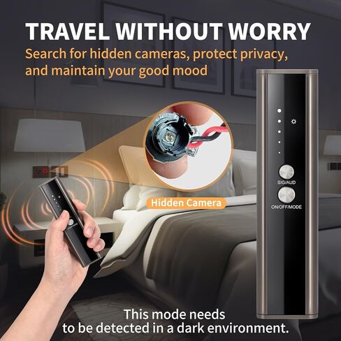 KT-02 Hidden Camera Detector, 2025 New, 5 Levels Sensitivity, 4 Modes to Detect Spy Cameras, Bugs, GPS Trackers, with Flashlight, Audible Alarm/Beeping Mode, for Hotels, Cars, Offices in Saudi Arabia