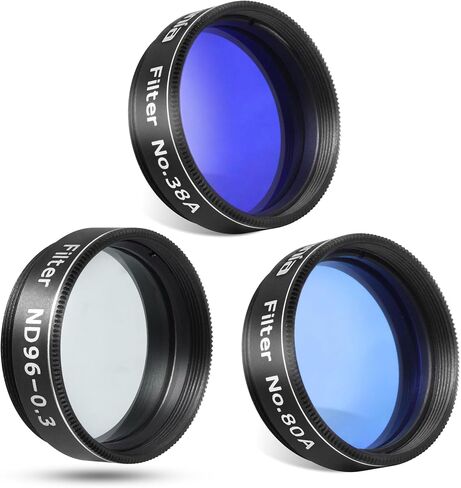 Astromania 1.25" Color/Planetary Filter - #38A Dark Blue - Bundle with - 1.25" Moon Filter ND96-0.3&Planetary #80A Blue in Saudi Arabia