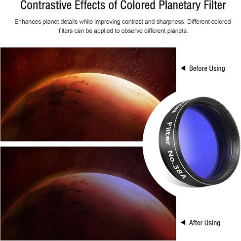 Astromania 1.25" Color/Planetary Filter - #38A Dark Blue - Bundle with - 1.25" Moon Filter ND96-0.3&Planetary #80A Blue in Saudi Arabia
