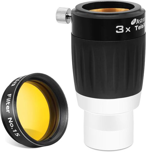 Astromania 1.25 "مرشح اللون/الكوكب - #15 أحزمة البرتقالية الصفراء - مع - عدسة بارلو 3x 1.25 بوصة مع 4 عناصر in Saudi Arabia