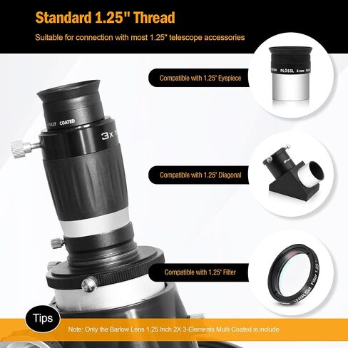 Astromania 1.25 "مرشح اللون/الكوكب - #15 أحزمة البرتقالية الصفراء - مع - عدسة بارلو 3x 1.25 بوصة مع 4 عناصر in Saudi Arabia