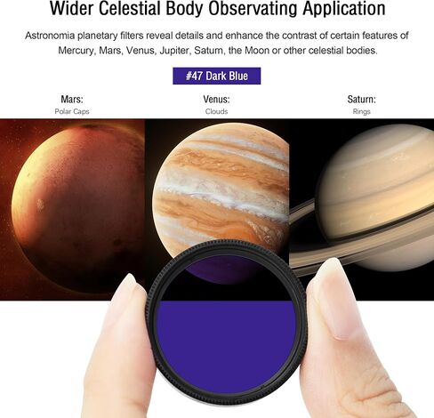 Astromania 1.25" Color/Planetary Filter - #47 Dark Blue - Bundle with - 1.25" Telescope Eyepiece 20mm Plossl in Saudi Arabia