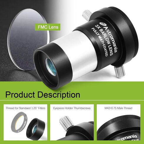 Astromania 1.25" Color/Planetary Filter - #AC54 - Bundle with - 3X Barlow Lens Upgraded 1.25 inch in Saudi Arabia