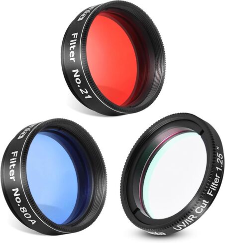 Astromania 1.25" Color/Planetary Filter - #21 Orange - Bundle with - 1.25" IR/UV Blocking Filter&Planetary Filter #80A Blue in Saudi Arabia