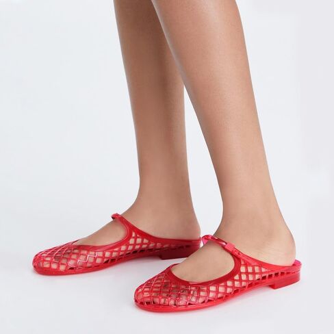 MAVMAX Clear Jelly Slide Sandals for Women Mary Jane Mules Breathable Closed Toe Flat Summer Slip On Mesh Slides for Woman in Kuwait