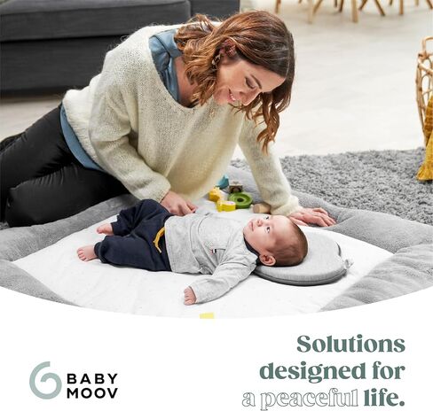 Babymoov Cosyhead مسند الرأس الطازج والرمادي والأبيض - الدعم القطن الناعم للشرافين للأطفال ، عربات ومقاعد السيارات in Kuwait
