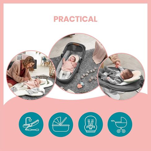 Babymoov Cosyhead مسند الرأس الطازج والرمادي والأبيض - الدعم القطن الناعم للشرافين للأطفال ، عربات ومقاعد السيارات in Kuwait