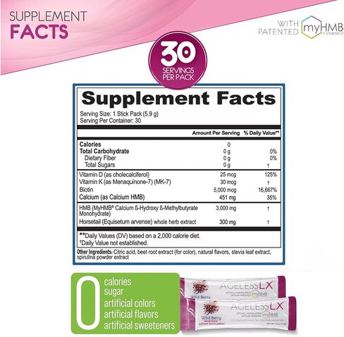 HMB Collagen Enhancer Plus Vitamin D3, K2, Biotin, Calcium, and Horsetail, for Lean Sculpted Muscles, Tighter, Glowing Skin & Thicker, Stronger Hair and Nails, 60 Servings in Saudi Arabia
