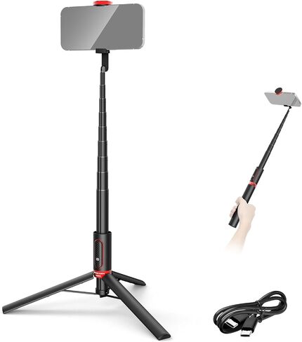 NEEWER Basics PA991 Selfie Stick Tripod Compatible with iPhone Samsung Android, 57.9 Inch Metal Portable Lightweight Travel Mobile Phone Stand with Holder & Remote Control for Video Recording in Saudi Arabia