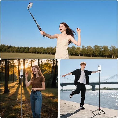 NEEWER Basics PA991 Selfie Stick Tripod Compatible with iPhone Samsung Android, 57.9 Inch Metal Portable Lightweight Travel Mobile Phone Stand with Holder & Remote Control for Video Recording in Saudi Arabia